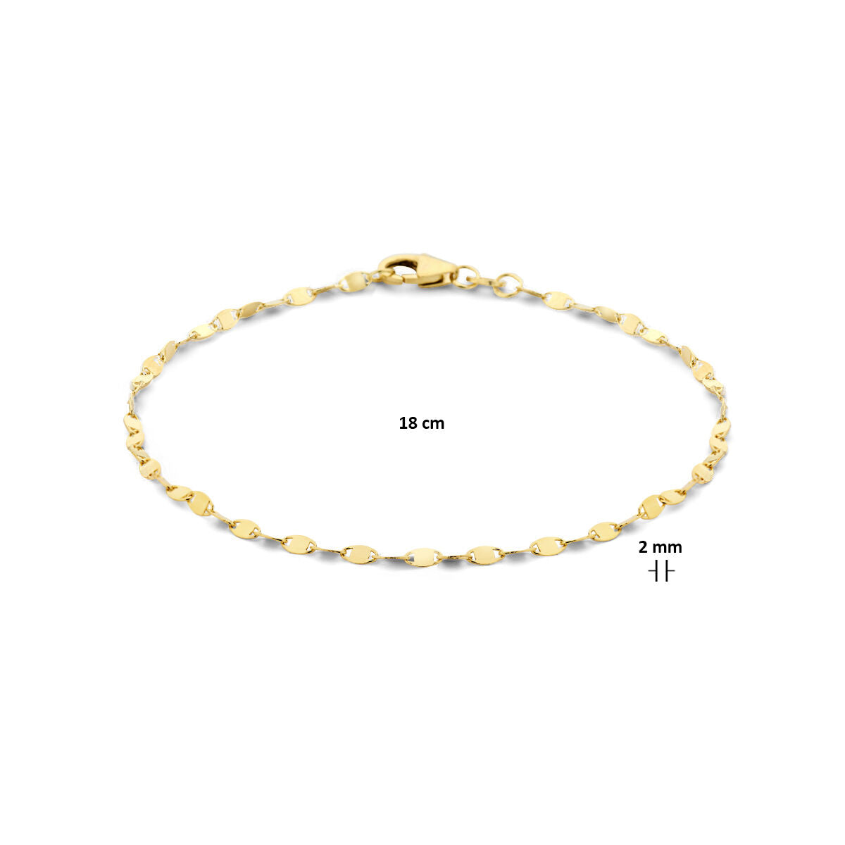 Armband 2,0 mm 18 cm 14K Gelbgold
