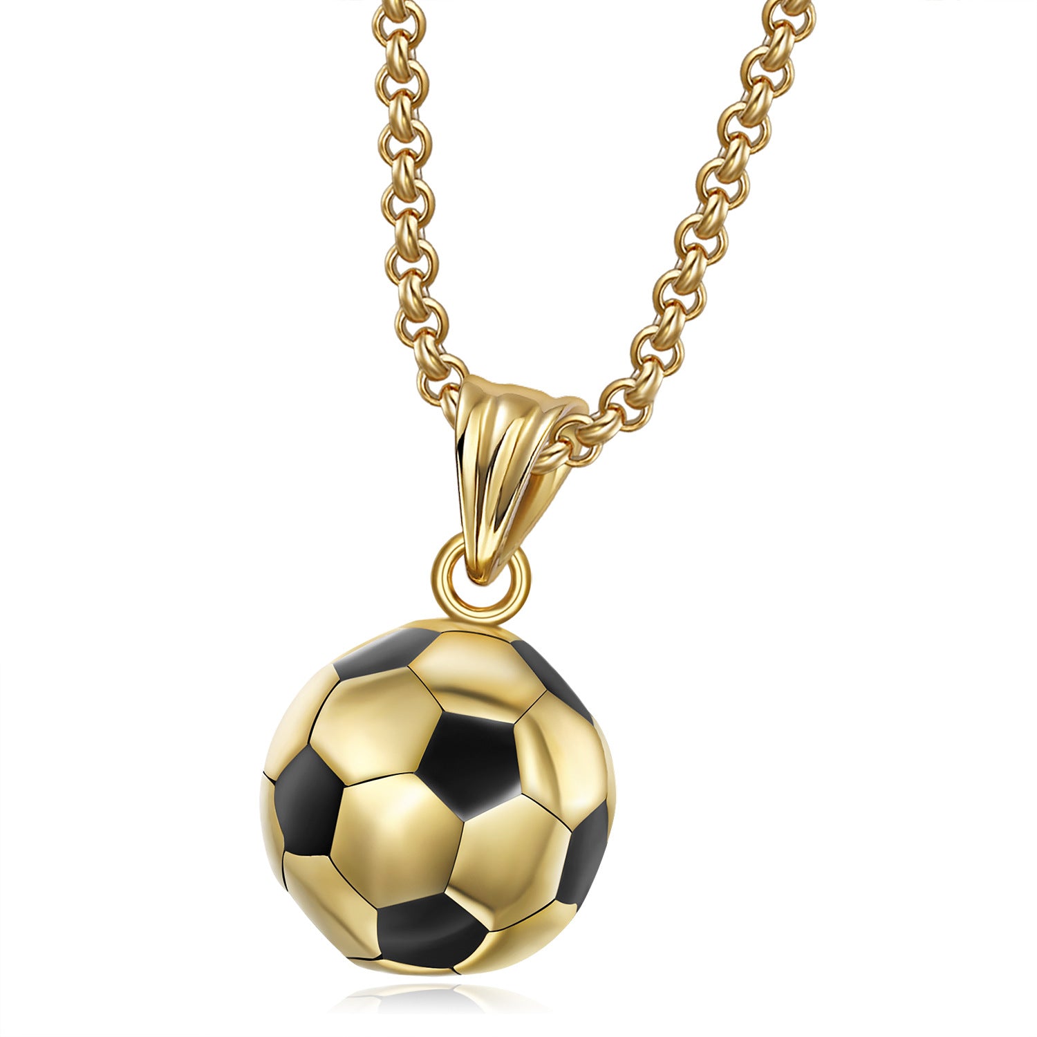 stalen ketting met voetbal hanger