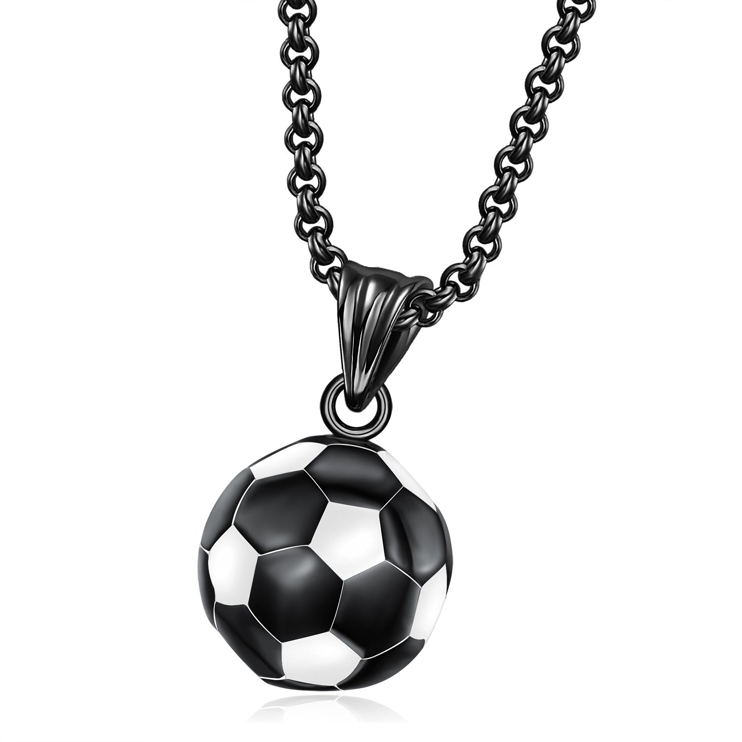stalen ketting met voetbal hanger