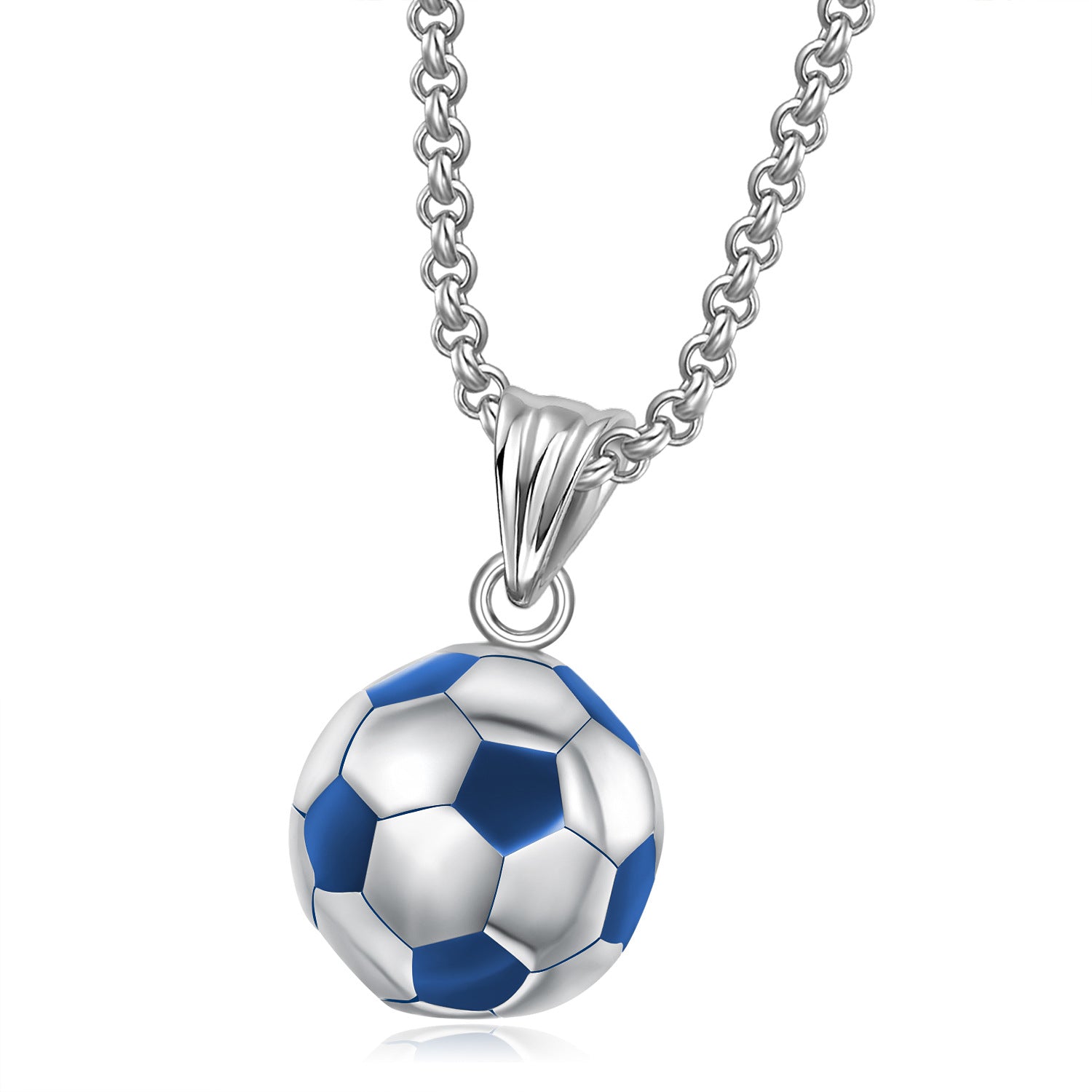 stalen ketting met voetbal hanger