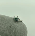 Handgemaakte zilveren moissanite ring