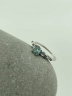 Handgemaakte zilveren moissanite ring