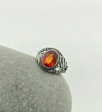 Handgemaakte zilveren sun stone ring