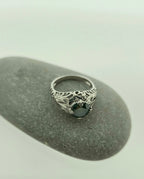 Handgemaakte zilveren moissanite ring