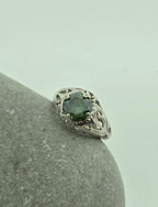 Handgemaakte zilveren moissanite ring