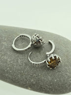 Handgemaakte zilveren moissanite oorbellen