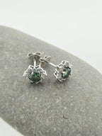 Handgemaakte zilveren moissanite oorbellen