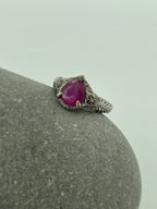 Handgemaakte zilveren ruby ring