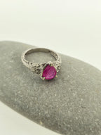 Handgemaakte zilveren ruby ring