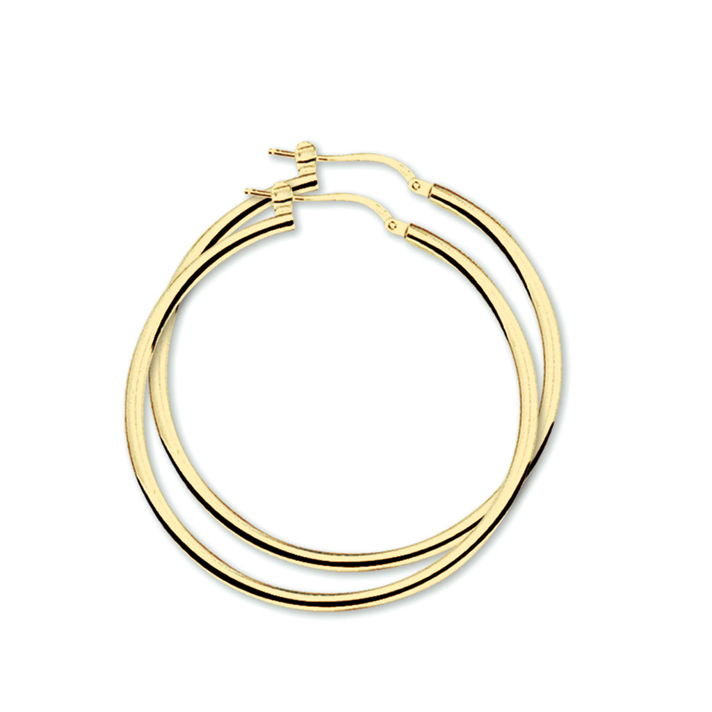 Oorringen 2,5 mm ronde buis zilver verguld (geel)