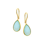 Oorhangers chalcedoon franse haak 1 micron zilver verguld (geel)