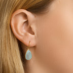 Oorhangers chalcedoon franse haak 1 micron zilver verguld (geel)