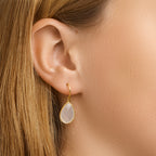 Oorhangers chalcedoon franse haak 1 micron zilver verguld (geel)