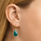 Oorhangers agaat franse haak 1 micron zilver verguld (geel)