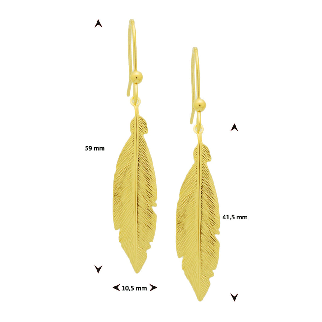 Oorhangers veer franse haak 1 micron zilver verguld (geel)