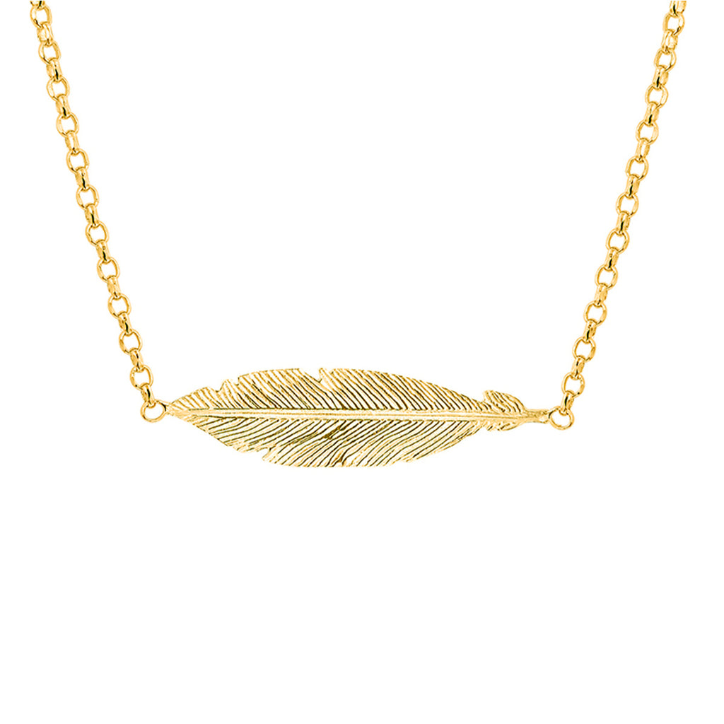 Collier veer 40,5 + 3 cm 1 micron zilver verguld (geel)