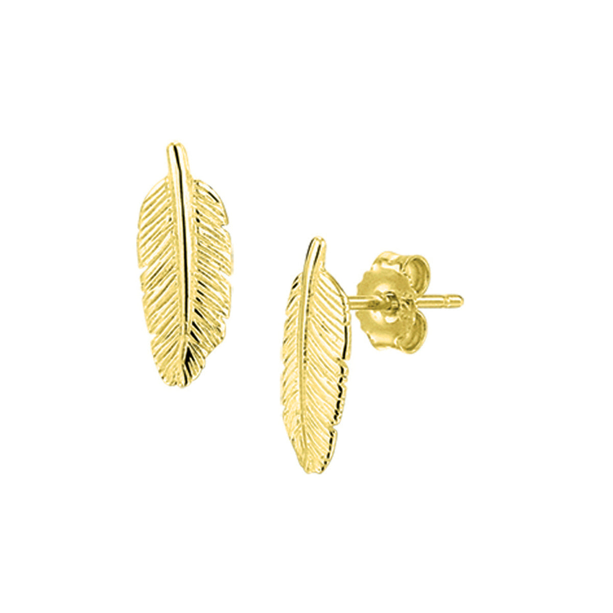 Oorknoppen veer zilver verguld (geel)