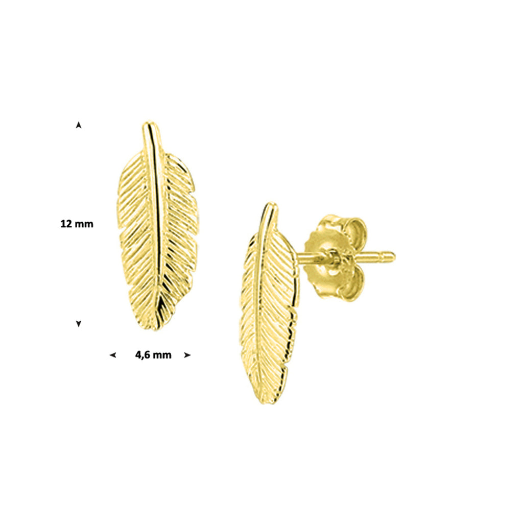 Oorknoppen veer zilver verguld (geel)