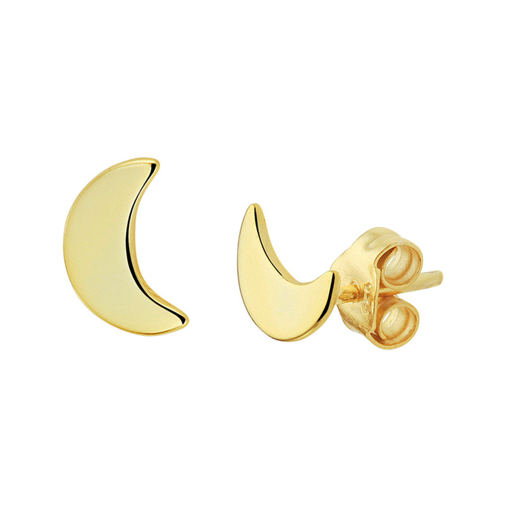 Oorknoppen maan zilver verguld (geel)