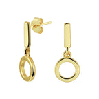 Oorhangers rondje zilver verguld (geel)