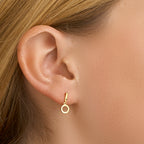 Oorhangers rondje zilver verguld (geel)