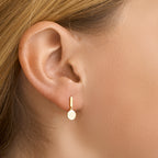 Oorhangers rondje zilver verguld (geel)