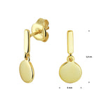 Oorhangers rondje zilver verguld (geel)