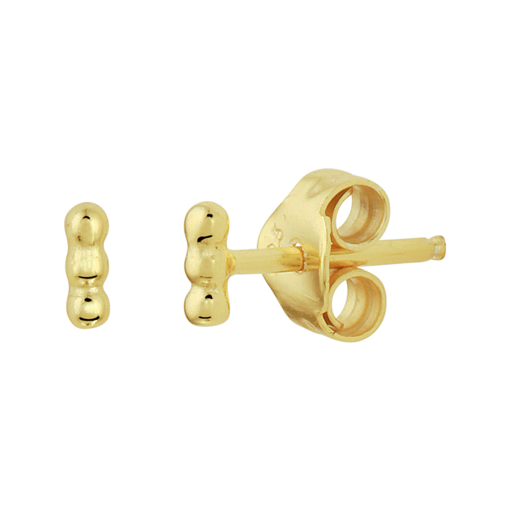 Oorknoppen bolletjes zilver verguld (geel)