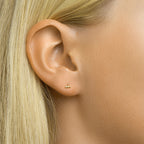 Oorknoppen bolletjes zilver verguld (geel)