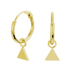 Oorringen driehoek zilver verguld (geel)