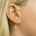 Oorringen driehoek zilver verguld (geel)