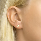 Oorknoppen hart zilver verguld (geel)