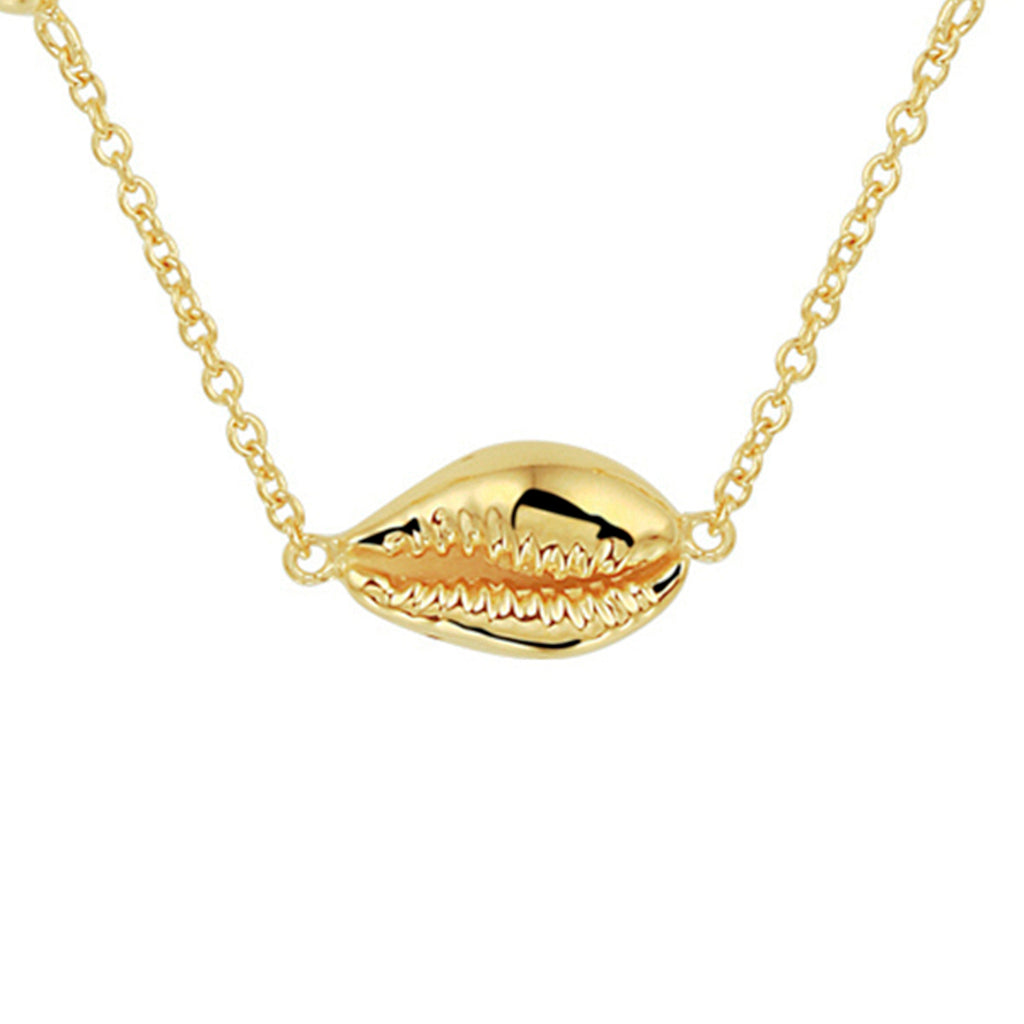 Collier schelp 41 - 43 - 45 cm zilver verguld (geel)