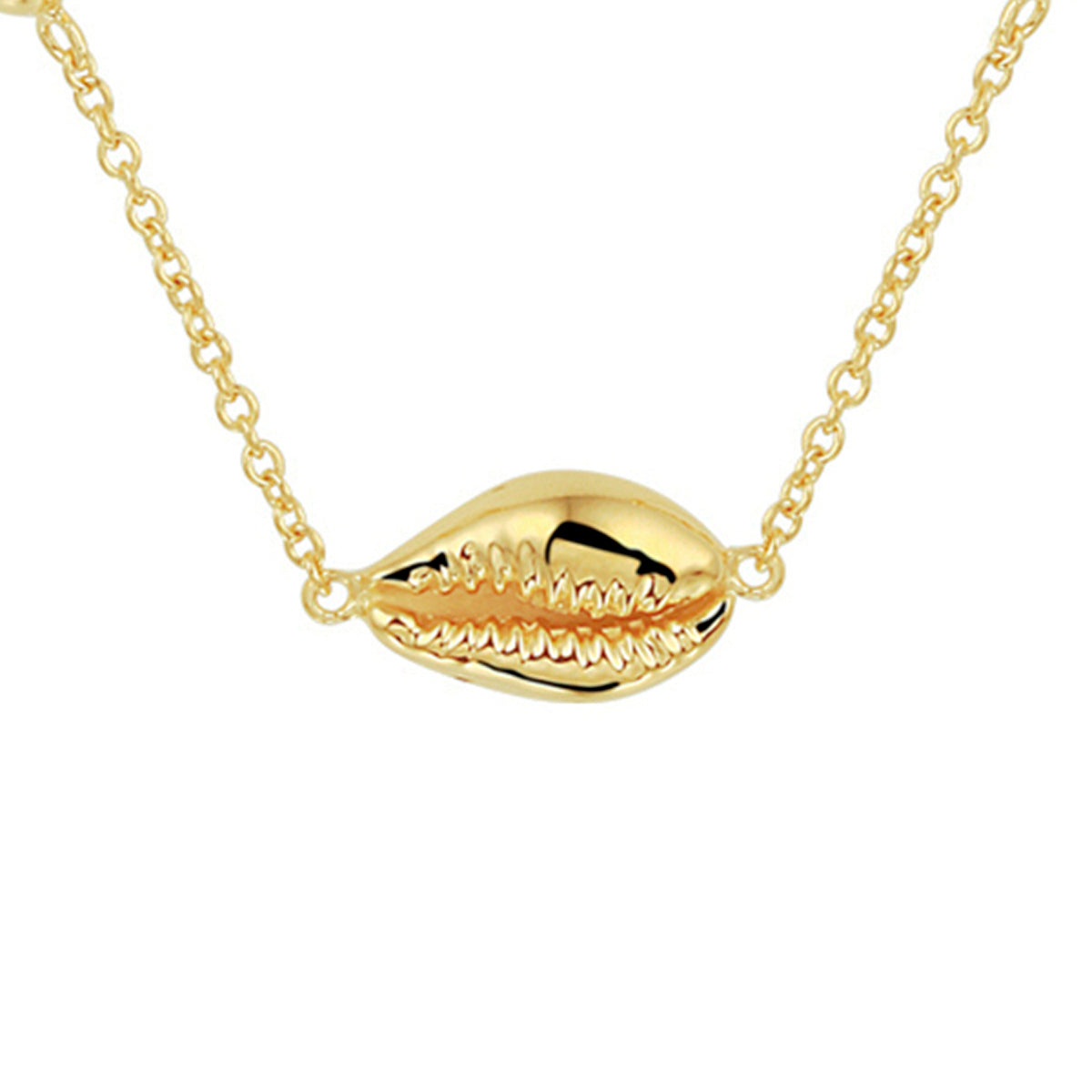 Collier schelp 41 - 43 - 45 cm zilver verguld (geel)