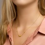 Collier schelp 41 - 43 - 45 cm zilver verguld (geel)