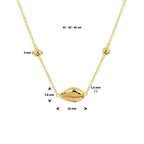 Collier schelp 41 - 43 - 45 cm zilver verguld (geel)