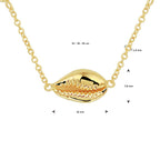 Collier schelp 41 - 43 - 45 cm zilver verguld (geel)