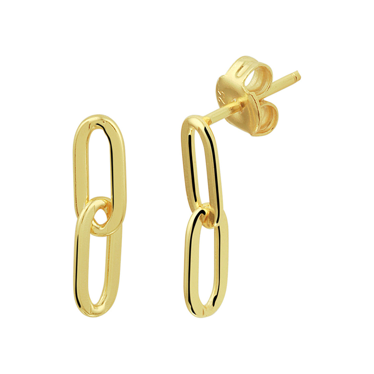 Oorhangers paperclip zilver verguld (geel)