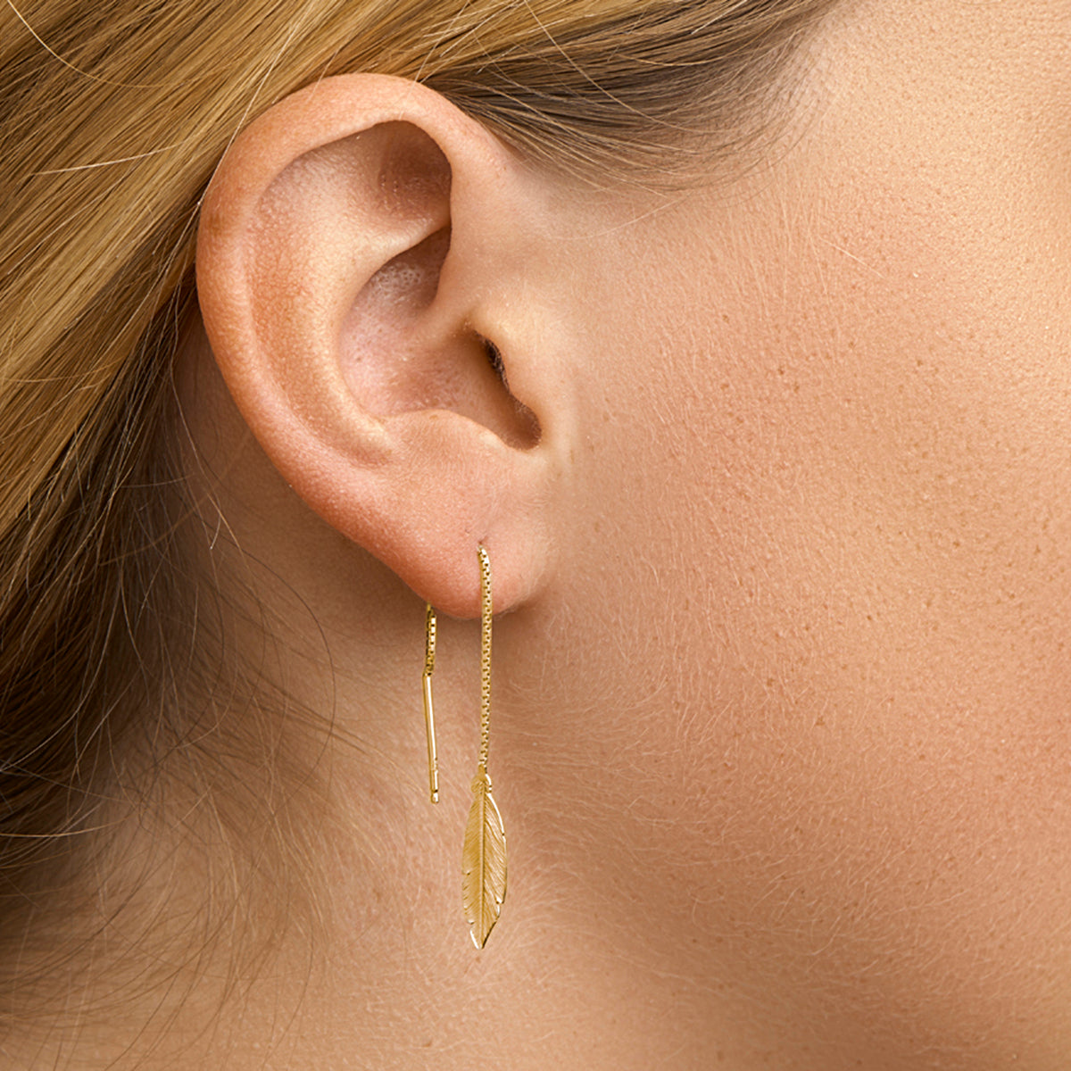 Doortrekoorbellen veer 1 micron zilver verguld (geel)