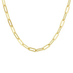 Collier paperclip platte buis 3,7 mm zilver verguld (geel)