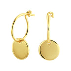 Oorringen rondje 1 micron zilver verguld (geel)