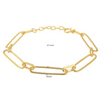 Armband paperclip platte buis 6,0 mm 17 + 2 cm zilver verguld (geel)