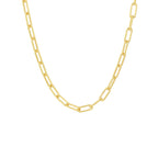 Collier paperclip ronde buis 3,5 mm 45 cm zilver verguld (geel)