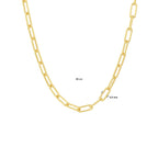 Collier paperclip ronde buis 3,5 mm 45 cm zilver verguld (geel)