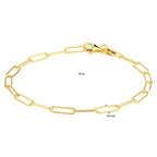 Armband paperclip ronde buis 18 cm 3,5 mm zilver verguld (geel)