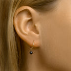 Oorringen onyx 1 micron zilver verguld (geel)