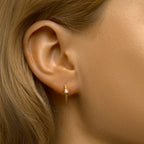 Stekeroorringen gedraaid zirkonia zilver verguld (geel)