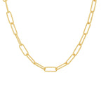 Collier paperclip ronde buis gedraaid 4,3 mm 40 + 4 cm zilver verguld (geel)