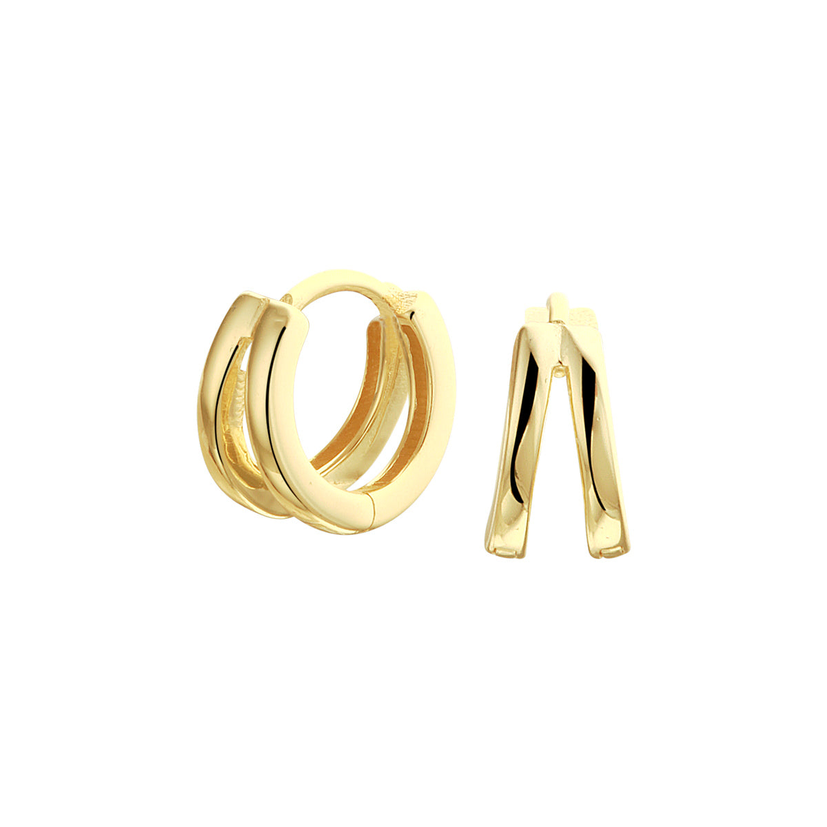 Klapoorringen zilver verguld (geel)