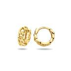 Klapoorringen schakelmotief zilver verguld (geel)